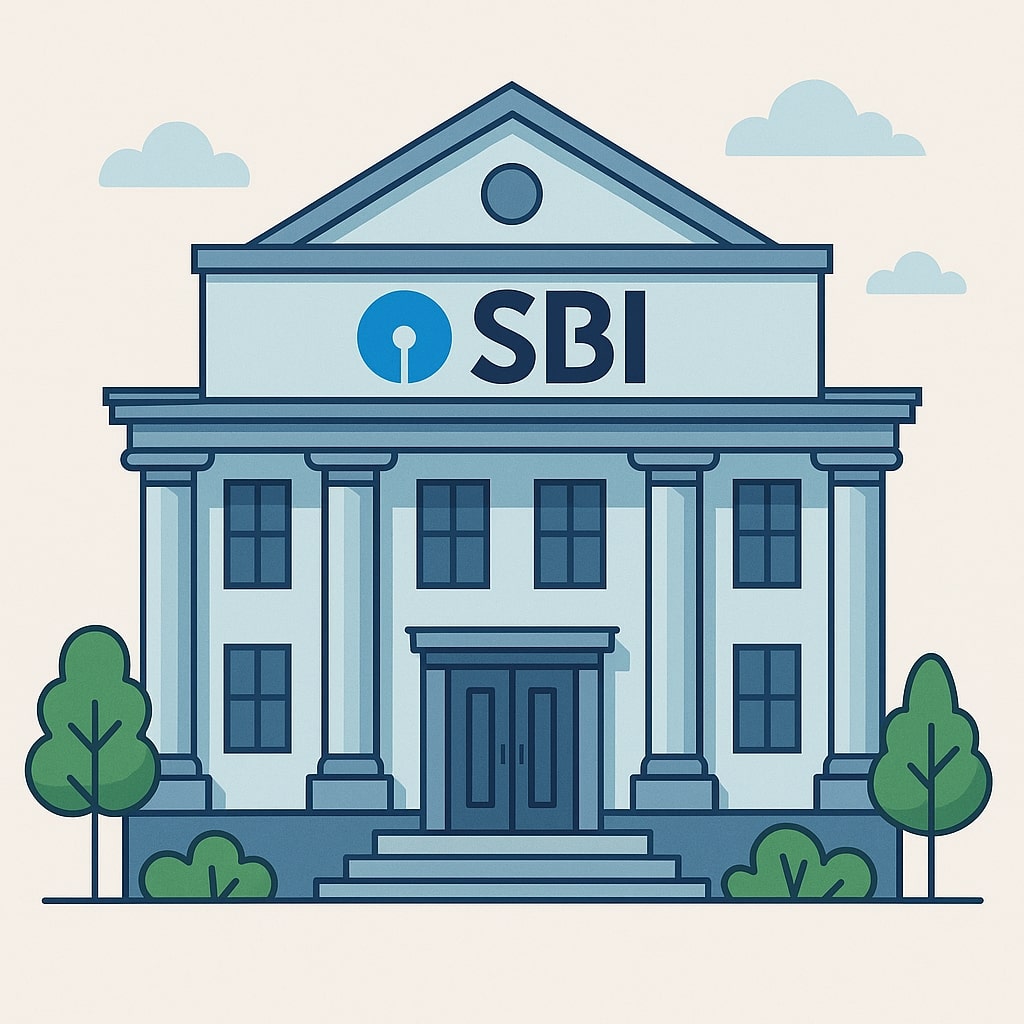 State Bank of India Building Illustration